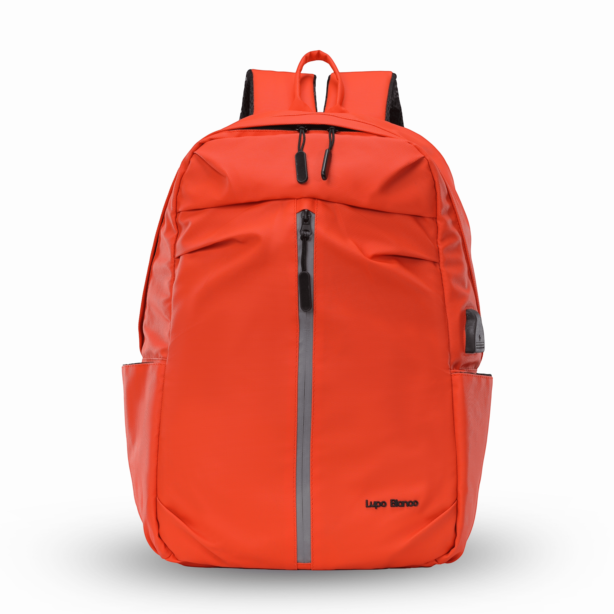 Lupo bianco Midnight Backpack – premium waterproof smart leather backpack with USB charging port, 5 pockets, reflective silver accent, and 20.9L capacity | top backpack brand in Egypt