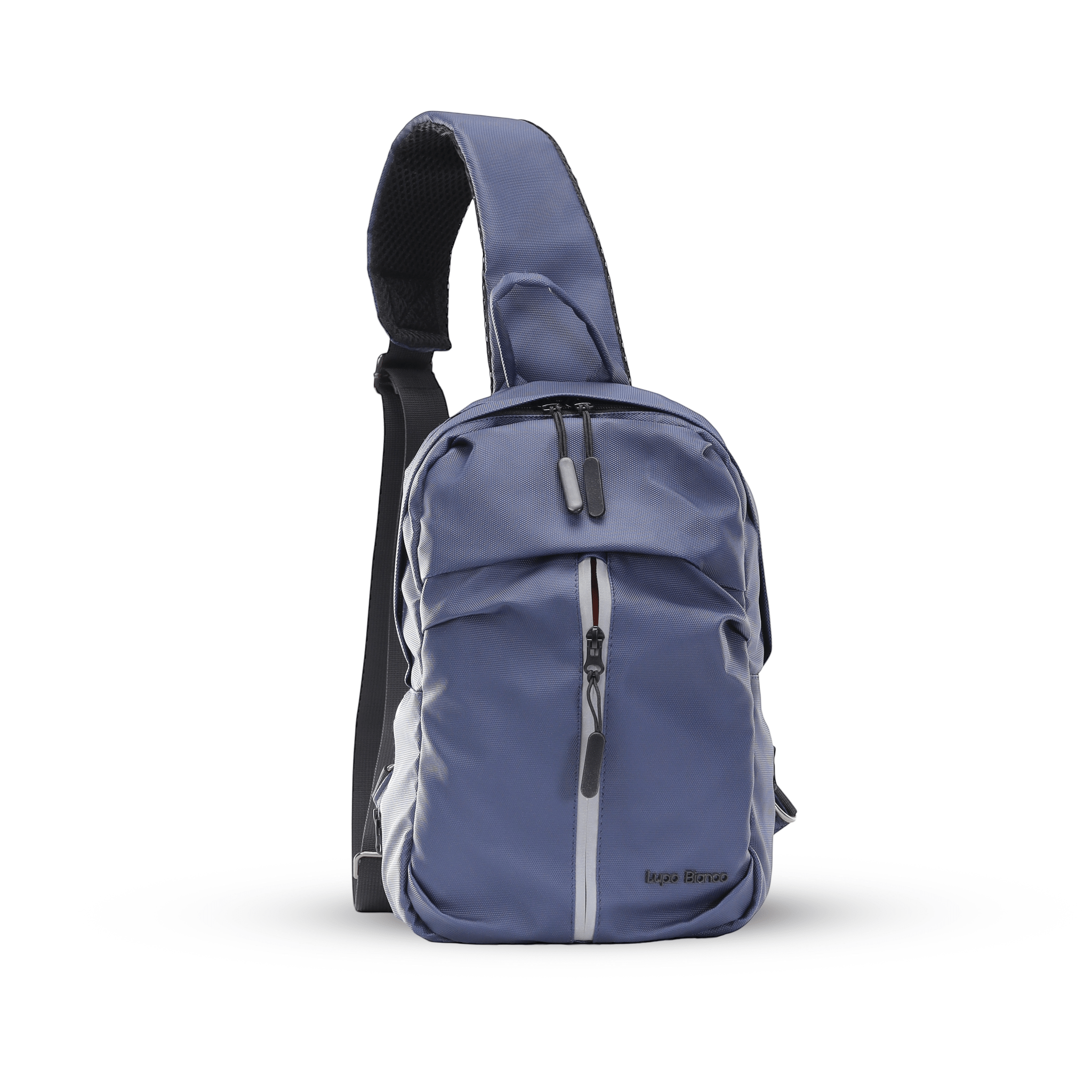 Lupo bianco Midnight Cross Bag – premium smart leather unisex cross bag with 5 pockets, reflective silver accent, and compact 35×21×7 cm design | top cross bag brand in Egypt