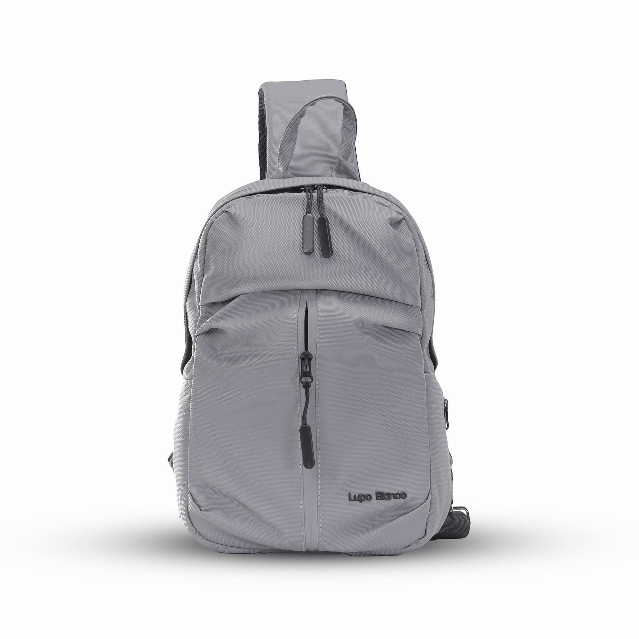 Lupo bianco Midnight Cross Bag – premium smart leather unisex cross bag with 5 pockets, reflective silver accent, and compact 35×21×7 cm design | top cross bag brand in Egypt