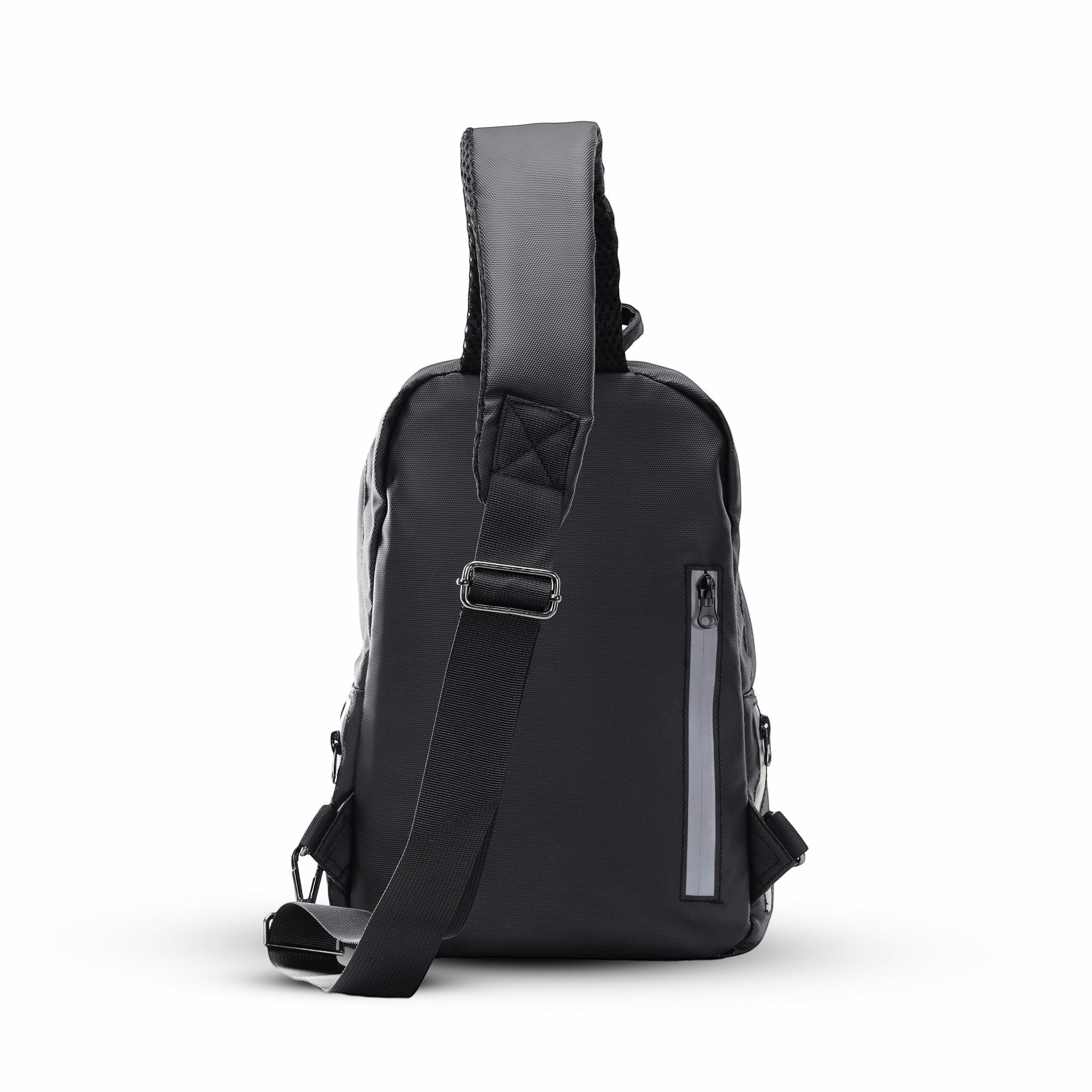 Lupo bianco Midnight Cross Bag – premium smart leather unisex cross bag with 5 pockets, reflective silver accent, and compact 35×21×7 cm design | top cross bag brand in Egypt