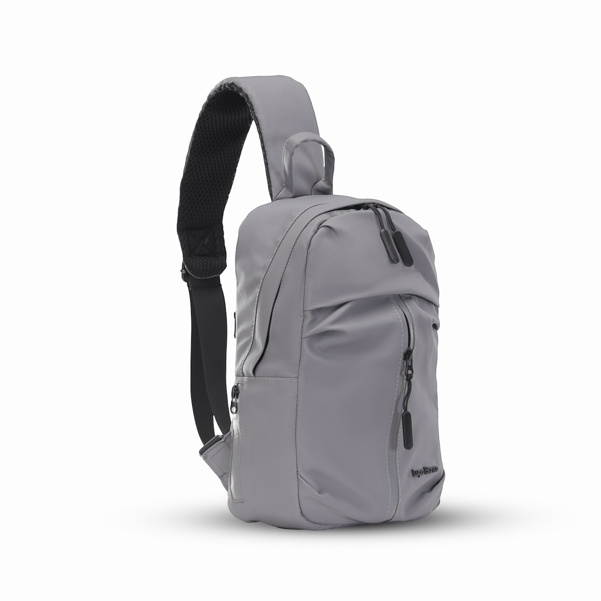 Lupo bianco Midnight Cross Bag – premium smart leather unisex cross bag with 5 pockets, reflective silver accent, and compact 35×21×7 cm design | top cross bag brand in Egypt