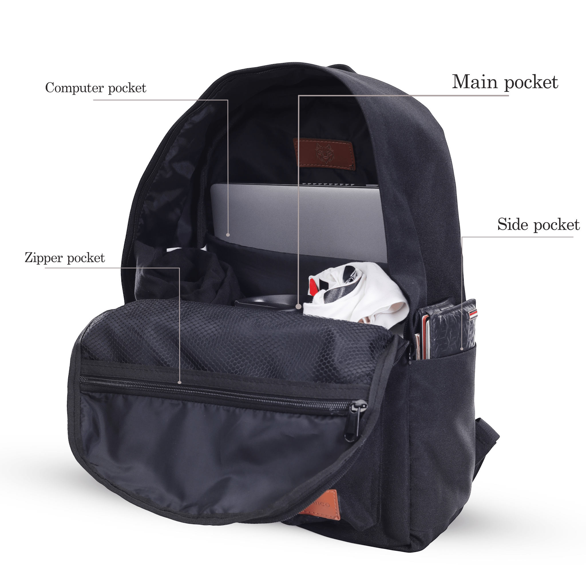 Lupo bianco MiniEssentials Backpack – compact laptop backpack with 7 pockets, waterproof foam padding, and 10.1L capacity | top backpack brand in Egypt