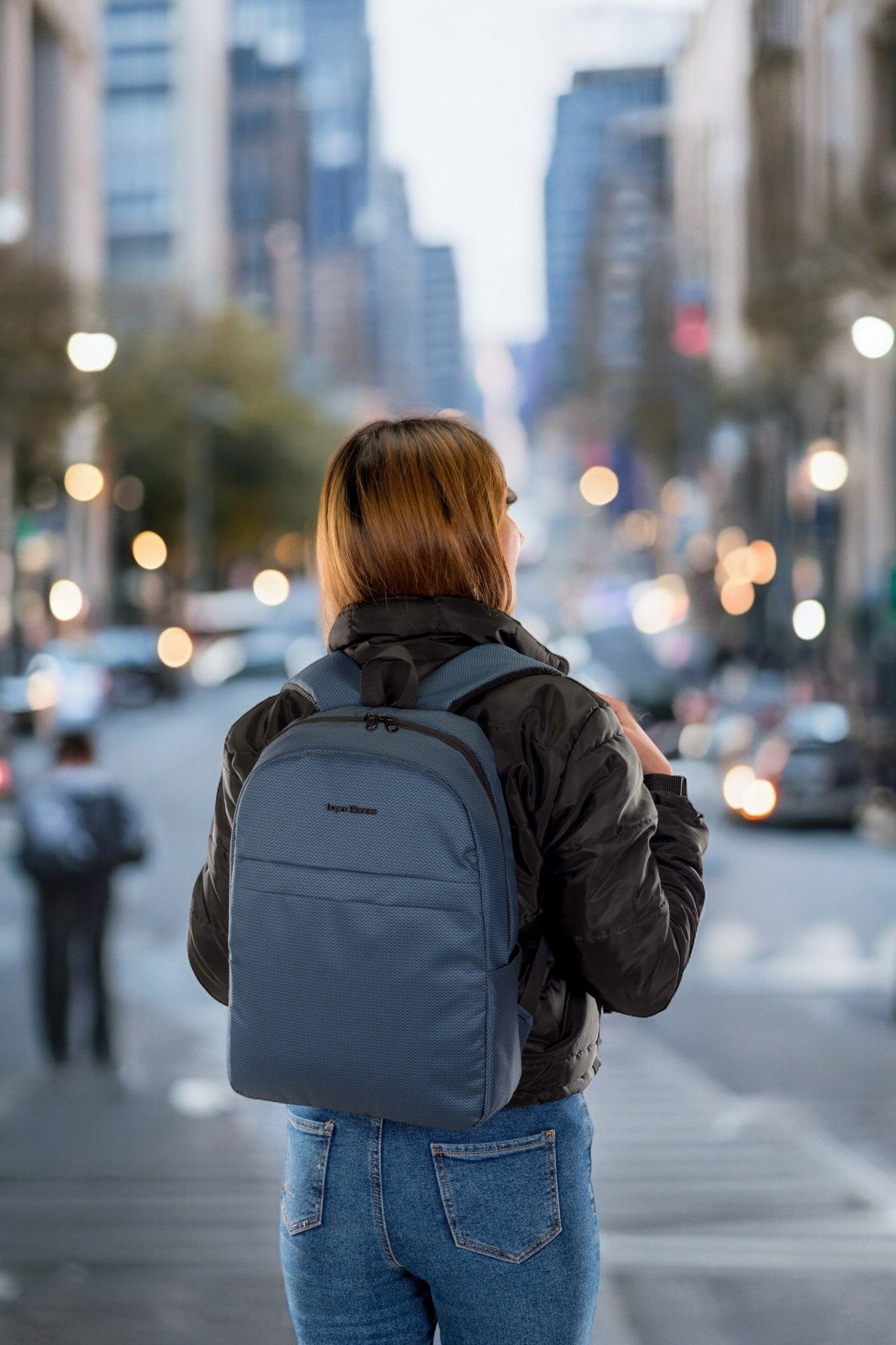 Lupo bianco MiniLupo Backpack – elegant checkered laptop backpack Egypt with water-resistant linen, bubble-foam padded pocket, and 12.85L capacity | top backpack brand in Egypt