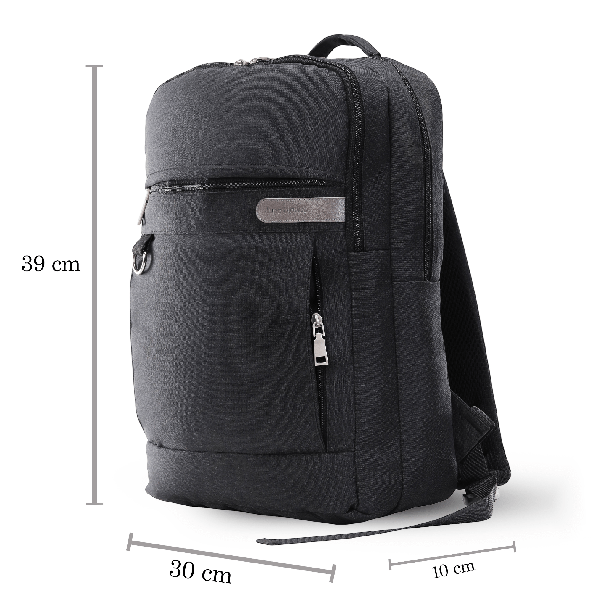 Lupo bianco Multi-Pocket Backpack – smart 9-pocket laptop backpack Egypt with water-resistant linen, bubble-foam padded compartment, and 11.7L capacity | top backpack brand in Egypt