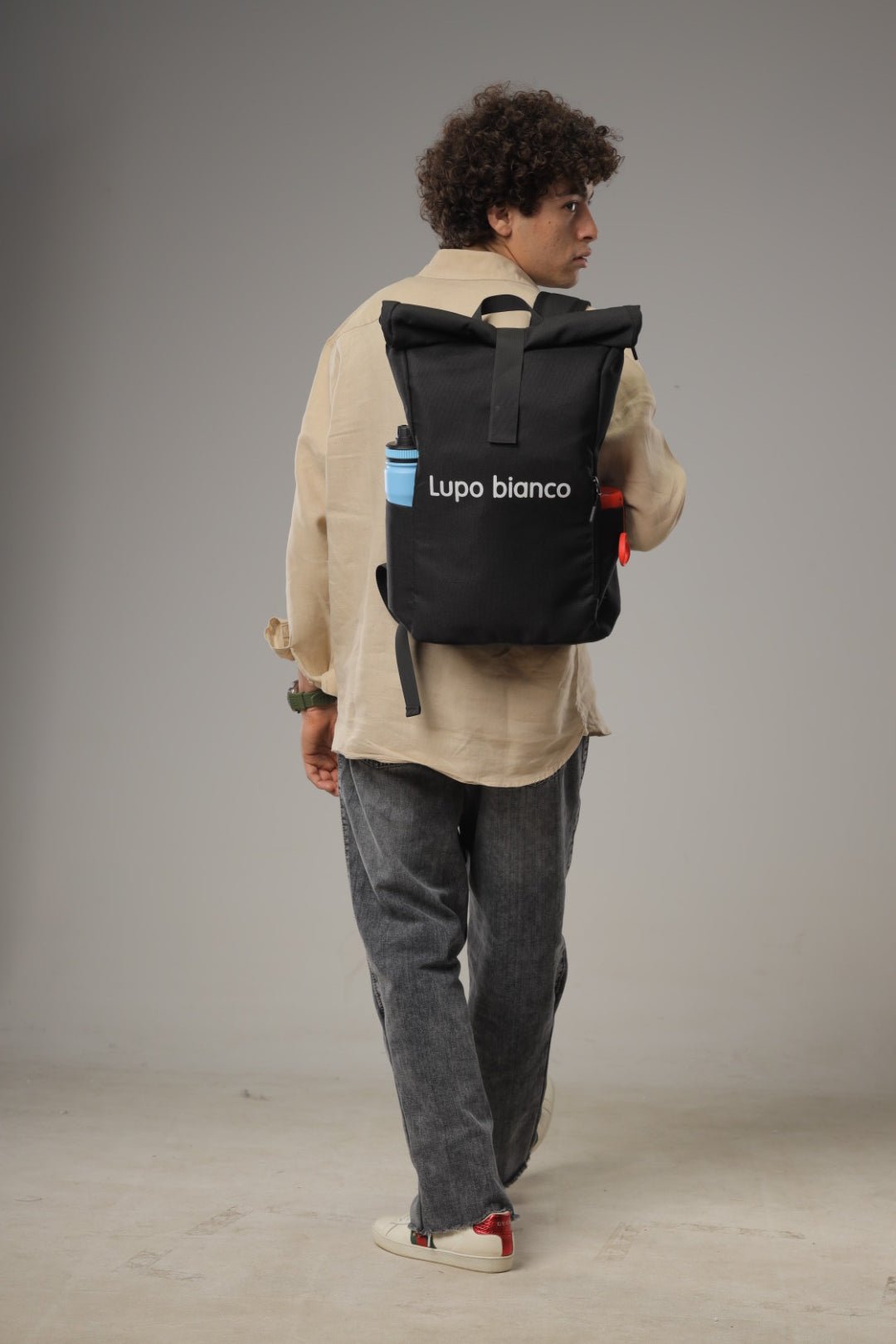 Roll - Top Backpack - Lupo bianco