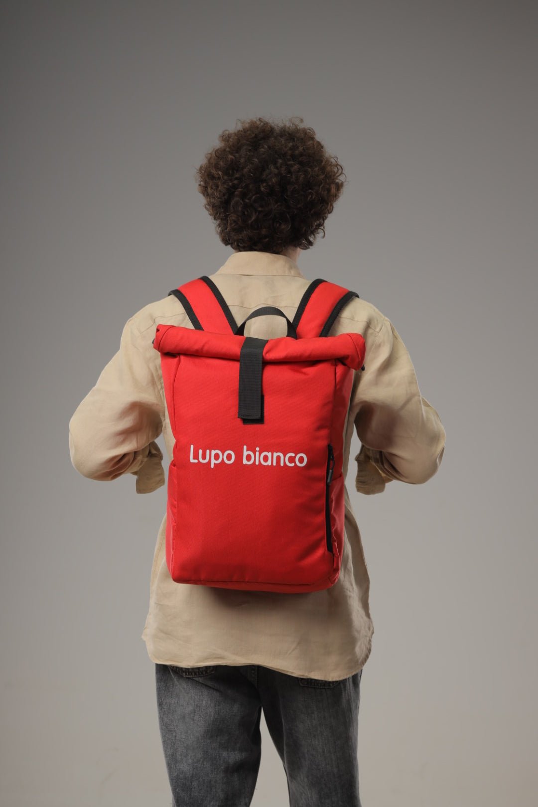 Roll - Top Backpack - Lupo bianco