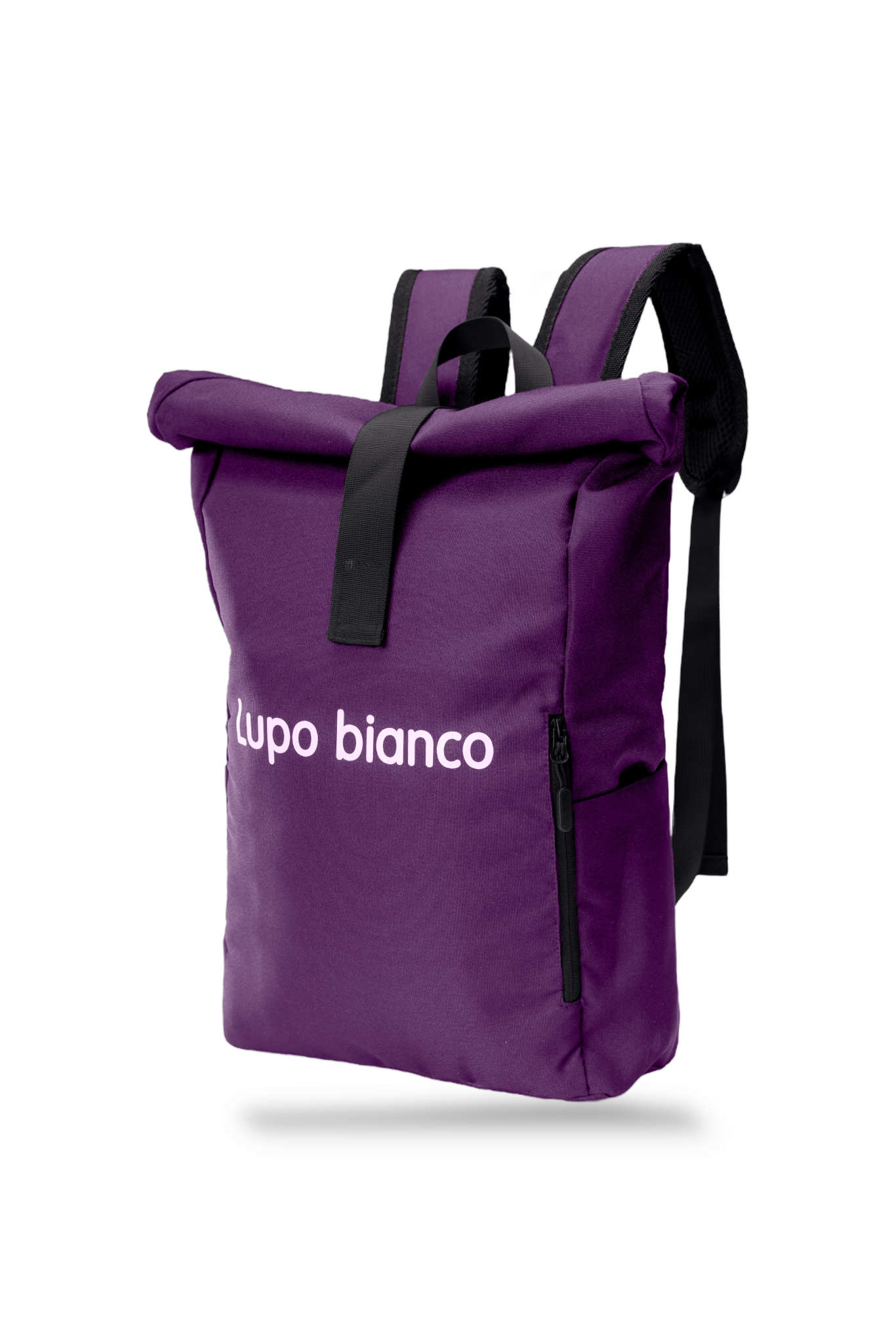 Roll - Top Backpack - Lupo bianco