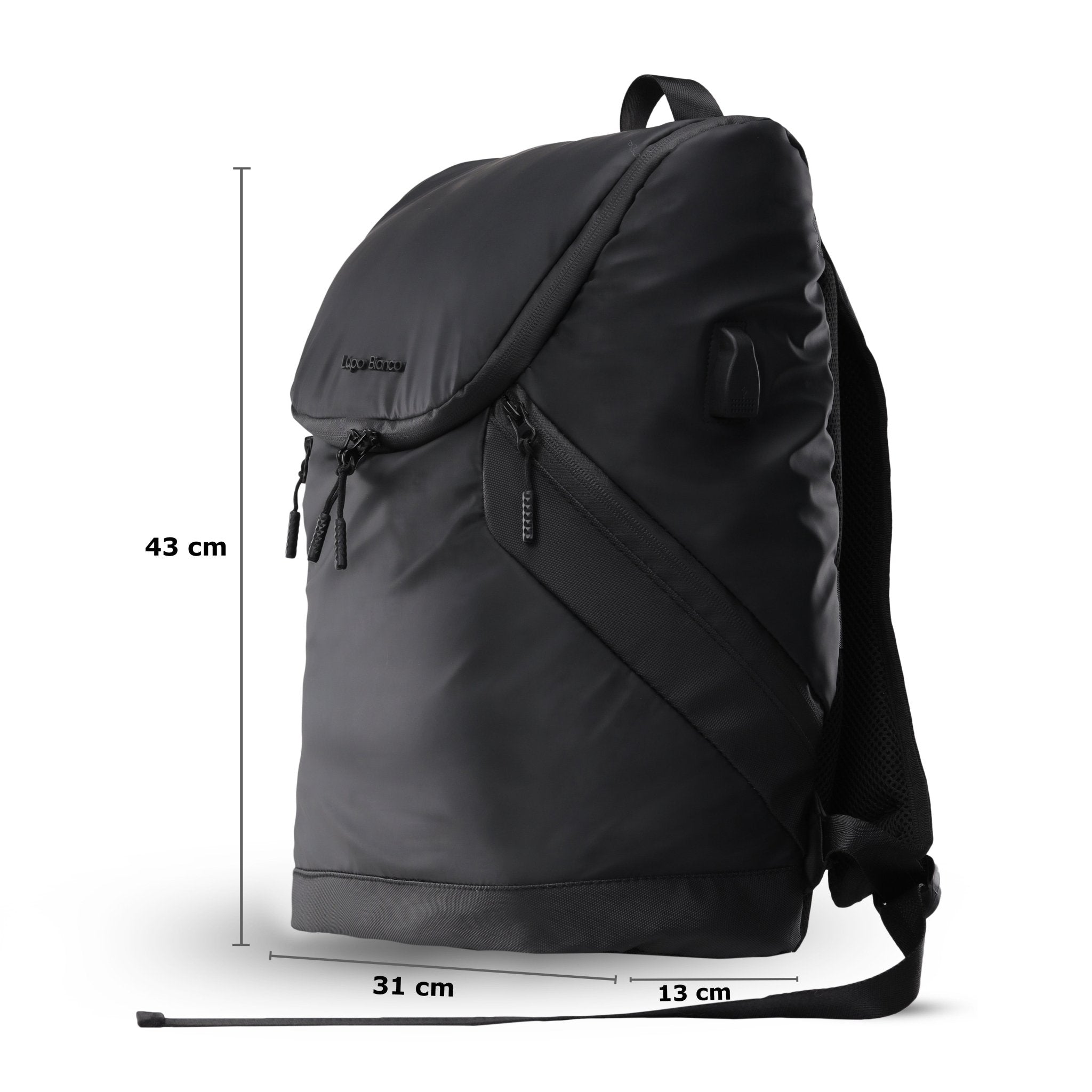 Lupo bianco XCell Backpack – Lightweight 17.89L water-resistant backpack with USB charging port, padded laptop compartment, and modern design for work, study, or travel in Egypt - top bag brand in egypt