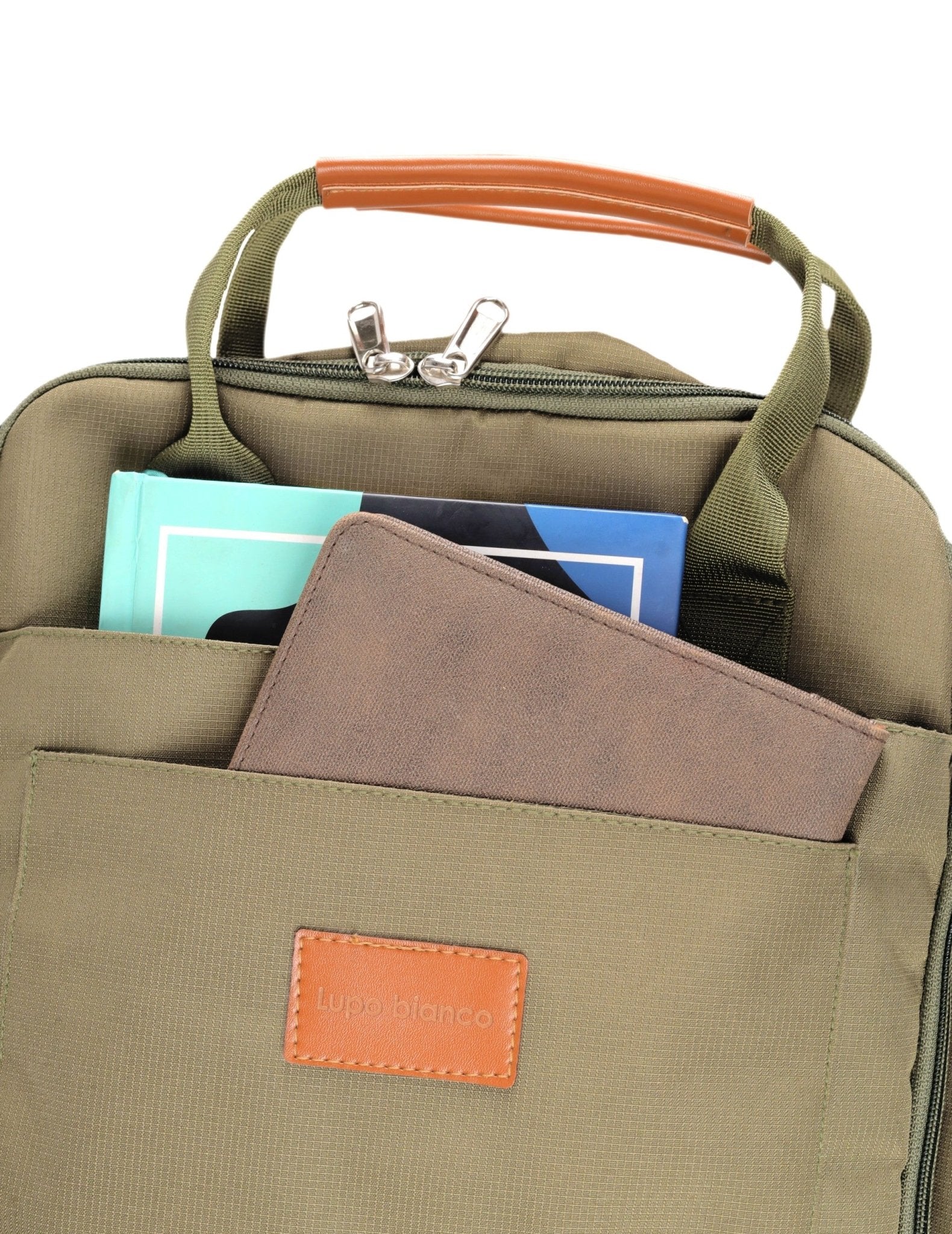 Lupo bianco XElegant Backpack – stylish and durable 12.21L water-resistant polyester backpack Egypt with 7 compartments, padded straps, drink pockets, and laptop protection | top backpack brand in Egypt