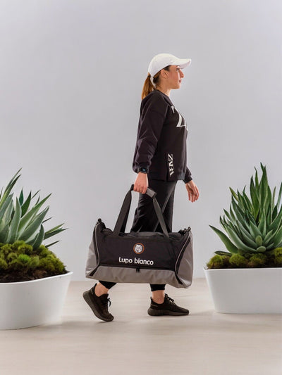 Lupo bianco LSport Bag – 60L durable linen sports and travel bag with 5 compartments, dual carry options (handgrip and shoulder strap), ideal gym and duffle bag Egypt