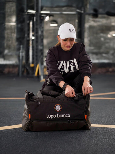 Lupo bianco LSport Bag – 60L durable linen sports and travel bag with 5 compartments, dual carry options (handgrip and shoulder strap), ideal gym and duffle bag Egypt